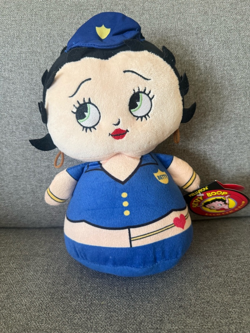 Kellytoy Betty Boop Police Officer Plush - Blue, Black, Cream, Red, Green